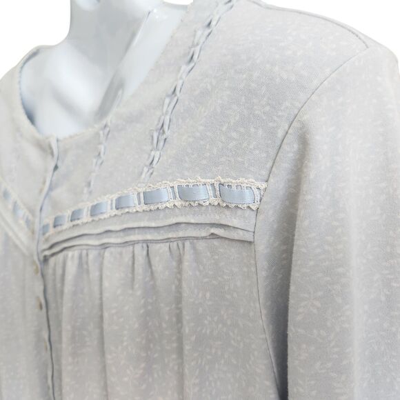 Lanz of Salzburg Traditional Nightgown-XL-Light Blue-Floral OAP-Grandmacore-Cozy - Picture 5 of 12